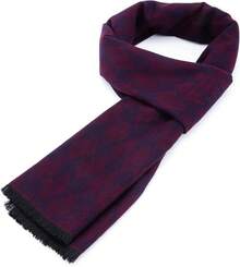 Bufanda larga suave de invierno para hombres de American , bufanda de cuadros con borlas para hombres, bufandas clásicas suaves - Rojo - Ver 15