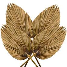 Pack de 4 Palmas Secas Abanico Natural | Decoración Boho Tropical para Eventos y Hogar - Dorado - Ver 1