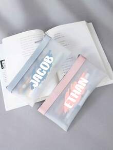 1pc Custom Frosted PVC Pencil Case Graffiti Stationery Storage Bag Student Opening Gift Pencil Case Custom Simple And Creative Large Capacity Transparent Zipper Pencil Case Suitable For Holiday Gifts, School Gifts, Graduation Gifts, Party Gifts, Giving To Sons, Daughters, Fathers, Mothers, Good Friends, Boyfriends, Girlfriends, Classmates, And Family. Suitable For Schools, Indoor, Outdoor, And Offices,For School Supplies,Back To School,Office & School Supplies,Xmas Decoration,Pencil & Marker Cases - Multicolor - View 5