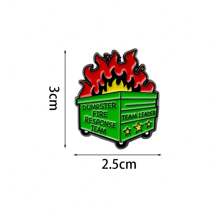 1pc Garbage Bin Fire Response Team Enamel Brooch Saves Hot Garbage Fun Brooch, Gift Brooch, Used For Backpacks, Fashion Accessories, Clothing Decoration, Holiday Gifts, Suitable For Men And Women School
