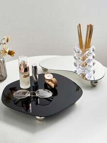 1pc Asymmetrical Acrylic Tray, Incense/Fragrance Holder, Jewelry Display Box, Luxury High-End Home Decor & Ornament, Can Be Placed In Foyer,Makeup Bag,Travel Essential - Multicolor - View 3