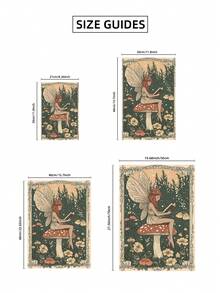 1 tấm tranh tường nghệ thuật dân gian cổ điển không khung hình tiên đọc sách trên nấm, áp phích tải xuống kỹ thuật số Cottagecore Fantasy để trang trí phòng/phòng ngủ/ký túc xá, quà tặng trở lại trường & áp phích vui nhộn để trang trí tường thẩm mỹ (bản in cho tường, trang trí) - Nhiều màu - Xem 8