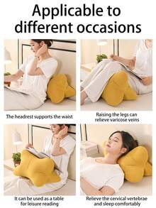 1 件符合人体工程学的腰部支撑枕，柔软的三角形骨头设计，厚沙发垫，适用于办公椅和家居装饰，舒适的背部支撑，可拆卸可洗枕套，多用途枕头 | 休闲风格 | 涤纶，腰部支撑枕 - 杏色 - 查看 4