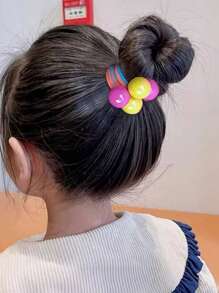Set da 10 elastici per capelli multicolori semplici per bambine, accessori per capelli resistenti, fasce per capelli versatili, corda per capelli, adatti per l'uso quotidiano.