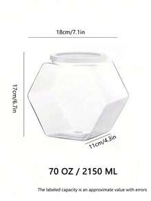 2pcs Hexagonal Candy Jar With Lid ,30/70 Oz ,For Wedding Favors, Graduation Season, Christmas, Valentine's Day, Easter, And Thanksgiving - Ideal Summer Snack, Cookie, And Gift Storage Containers - Multicolor - View 3