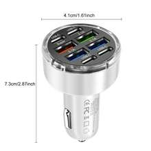 1个150W 8口车载充电器，支持PD/QC3.0快充，USB-C接口，兼容 16/15/14/13/12、iPad、安卓手机、笔记本电脑等设备。这款快充适配器支持快速充电，并可同时为多台设备充电。小巧的设计方便您随时随地高效充电。这款车载快充充电器是送给家人、朋友、孩子、朋友的礼物，也适合生日、圣诞节、冬季等各种场合。此外，它也是汽车配件的理想之选。 - 白色 - 查看 11