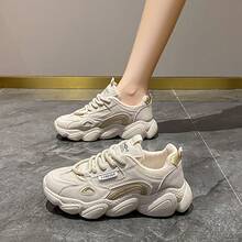 Women Wedge Sneakers - 深米 - 查看 4