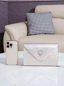 Glitter Decor Shiny PU Leather Women's Evening Clutch Bag, Party Shoulder Crossbody Chain Bag With Phone & Lipstick Compartment, Fashion Versatile Female Handbag