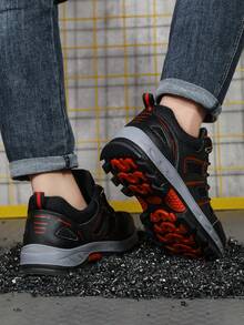 GUYISA Men's Steel Toe Hiking Shoes, Anti-Slip, Anti-Puncture, Durable, Soft & Comfortable Low-Top, Suitable For Factory, Construction Site, Gradient Color Sole, Fashion Work Shoes, Black (This Is The CN Size, International Size May Differ, This Model Runs Small, Please Order One Size Up!) - Black - View 7