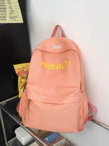 1 件经典基本款返校背包，字母印花书包，大容量学生包，带笔记本电脑隔层书包，旅行收纳，多种颜色可选，非常适合青少年/学生/毕业生，适合日常使用、外出、旅行、学校和返校 - 彩色 - 查看 18