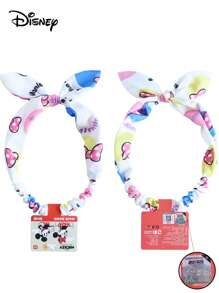Disney 1pc Disney Authentic Cartoon Hair Hoop, Cute Mickey Mouse, Minnie Mouse, Daisy Duck, Fabric & Wire Bunny Ear Headband For Girls,Satin Narrow Hairband For Washing Face, Adorable Hair Accessory Women Bandana, School Stuff, College, Headbands