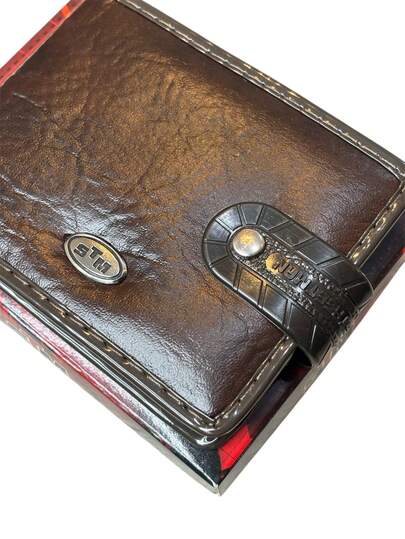 Carteira Masculina Couro Sintético Social Porta Cartão Cédula Documentos