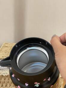 1 件 800 毫升时尚印花双层不锈钢真空隔热咖啡/茶壶，适用于办公室、餐厅、茶馆、户外等场合，是圣诞节、情人节、母亲节、返校节的理想礼物 - 彩色 - 查看 2