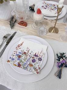 20pcs/Set Spring Floral Printed Disposable Paper Napkins, 13*13inch, Suitable For Wedding, Tea Party, Birthday, Parties, Home Decor, Restaurant, Kitchen, Party Supplies, Made Of Virgin Wood Pulp - Multicolor - View 11