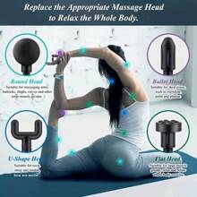 High-Power Muscle Relaxer - Rechargeable Deep Tissue Massage Gun With 4 Heads For Full Body Relief, Ultimate Muscle Recovery Tool, Plastic Family-Grade, USB Charged