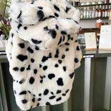 Thick Warm Pet Jacket, Tiger Spot Print, Non-Waterproof, Hand Wash, Zipper Closure, Suitable For Small To Large Dog Breeds - Black and White - View 5