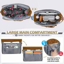 Teacher Tote Bag 15.6 Inch Laptop Bag For Women Work Bag Laptop Tote Nurse Bag Professional Computer Messenger Bag With Insulated Pocket, Laptop Briefcase For Office, College, Nursing - 深棕色 - 查看 3