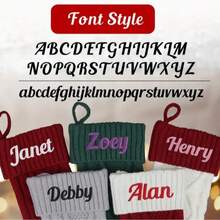Custom Christmas Stockings With Embroidered Names, Knitted Letter Socks For Family Holiday Decor, Gifts For Ages 15 And Up - Multicolor - View 2