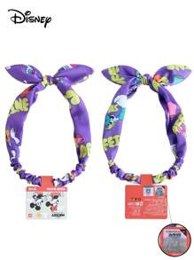 Disney 1pc Disney Authentic Cartoon Hair Hoop, Cute Mickey Mouse, Minnie Mouse, Daisy Duck, Fabric & Wire Bunny Ear Headband For Girls,Satin Narrow Hairband For Washing Face, Adorable Hair Accessory Women Bandana, School Stuff, College, Headbands
