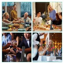 CLITON Rechargeable Wine Opener Electric Wine Bottle Opener 7-In-1 Wine Gift Set With Electric Vacuum Pump, Charging Station, Foil Cutter, Wine Aerator Pourer And 2 Wine Stoppers