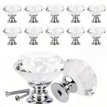 1件、2件、水晶玻璃抽屉/橱柜门把手，钻石型拉手 - 彩色 - 查看 4