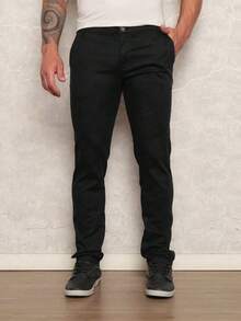 MEN'S JOGGER PANTS JEANS AND TWILL ADJUSTABLE ELASTIC UNISEX Direct From The Factory - màu đen - Xem 1