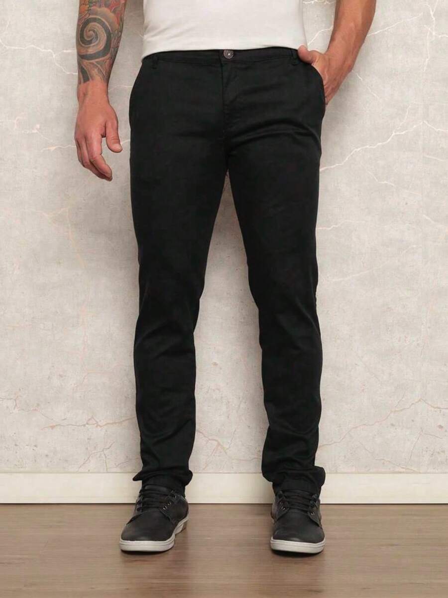 MEN'S JOGGER PANTS JEANS AND TWILL ADJUSTABLE ELASTIC UNISEX Direct From The Factory - màu đen - Xem 1