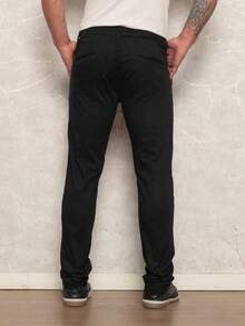 MEN'S JOGGER PANTS JEANS AND TWILL ADJUSTABLE ELASTIC UNISEX Direct From The Factory - màu đen - Xem 3