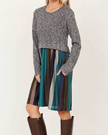 Boho Retro Gingham Red Blue Yellow Square Neck Sleeveless Ruffle Dress - Navy - View 3