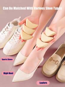 Ultrasoft Shoe Heel Inserts Sponge Half Size Elevator Pad, Adjustable For High Heels/Loafers, Toe Protector Anti-Friction Anti-Pain Size Down Forefoot Pad, Heel Grip Fixer For Women High Heels Women Pumps Summer Daily Wear