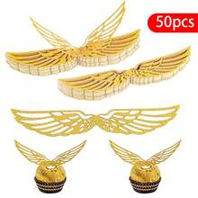 20 chiếc Cánh Phù Thủy Vàng (Có Chấm Keo) Giấy Trang Trí Bao Bì, Thiết Kế Lông Vũ Giấy Lấp Lánh Thanh Lịch, Thích Hợp Cho Trang Trí Cây Thông Noel, Tiệc Sinh Nhật Và Sự Kiện Theo Chủ Đề Kỳ Ảo - Nhiều màu - Xem 10