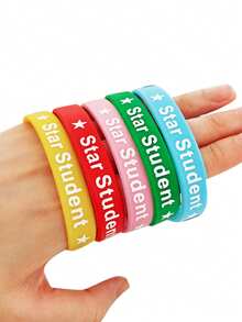 hoojojo 5pcs/Set Gelang Warna-warni, Gelang Penghargaan Siswa, Penghargaan Siswa Berprestasi, Perlengkapan Kembali ke Sekolah - MultiWarna - View 5