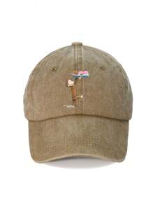 1 Stück "Affen"-Muster verstellbare Baseballkappe - im vintage Washed Stil, neutrale Kappe geeignet für Outdoor-Aktivitäten, unisex Mode, ideal als Geschenk