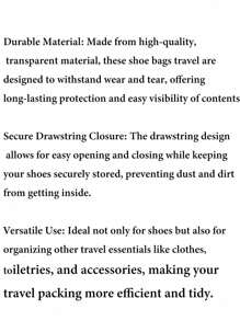 2/5/8/10/15 樱桃图案透明塑料收纳袋，便携式旅行鞋袋，鞋袋，抽绳鞋袋整理袋，男女通用 - 卡通靴袋鞋盒鞋盒鞋收纳盒鞋收纳配件，适用于旅行、度假、邮轮、夏季假期旅行包、旅行用品、大学宿舍、家庭学校必备、邮递员必备、返校必备 - 彩色 - 查看 8