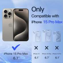 JETech Privacy Screen Protector For 15 Pro 6.1 Inch, Anti-Spy Tempered Glass Screen Protector With Easy Installation Frame, 2 Units - iPhone 15 Pro Max - 查看 3