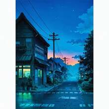 1幅日式街景樱花建筑帆布海报，适合现代客厅家居装饰，秋季风格 - 彩色 - 查看 23