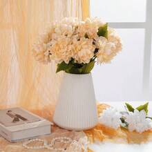 2025new10 Pcs Artificial Silk Dahlia Bouquet With Long Stem 15 Champagne Fake Flower Floral Arrangements Wedding Bridal Bouquet For Autumn Thanksgiving Festival Table Centerpieces Home Decor - Rượu sâm banh - Xem 5