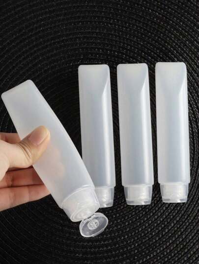 4 件装便携式旅行瓶，防漏挤压瓶，适用于旅行洗漱用品，可再填充化妆品容器，适用于洗发水、护发素、乳液和沐浴露