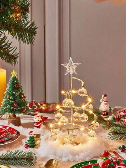 Christmas Scenes, Tree Table Ornaments, Crystal Rhinestone Bedroom Table DIY Lamp Decoration,Atmosphere Decorations, Party Supplies Decoration(Not Included String Of Lights) Home Decor Christmas Decorations Room Decor Winter Christmas Decorations Home Christmas Gifts Christmas Decor