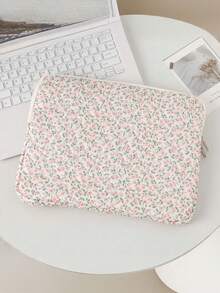 1 Cute Girly Red And Pink Small Floral Laptop Bag, HyunA Style Small Floral Tablet Bag, Multifunctional Shockproof Laptop Bag Quilted Bow Pattern Portable Case Compatible With 11/13.3/15.6 Inch Laptop Sleeve, Air Pro Notebook M3/M2 /M1 Max PC Notebook Chromebook For Back To School School Stuff Bag For School Work Laptop Bag For Women Mac Book Case Compatible With Macbook Case College Essentials - Multicolor - View 6