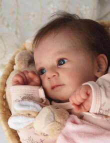 Realistic Reborn Baby Dolls Girl Lifelike Blue Eyes Girl Soft Body That Look Real Life Newborn Baby Dolls 18 Inch Reborn Doll High-End Gift For Kids Age 3+