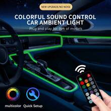 Car RGB Ambient LED Light Strip 1/3/5M APP Control USB Fiber Optic Atmosphere Lamp Neon Interior Console Decoration Lights - Multicolor - View 1