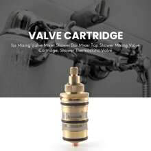 Thermostatic Cartridge And Brass Handle For Mixer Tap Shower Rod Mixer Tap Shower Mixer Cartridge (Gold) - 金色 - 查看 2