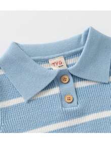 Young Boy Knitted Polo Shirt, Striped Sweater, Autumn/Winter New Arrival