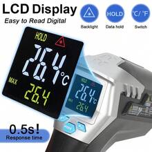 KT THERMO 1 Pc, Infrared Thermometer -50°C To 550°C/58~1022°F, Non-Contact Laser Temperature Gun For Kitchen Baking And Cooking, Frying Oil Temperature Measurement, Kitchen Accessories, Kitchen Gadgets, BBQ Accessories