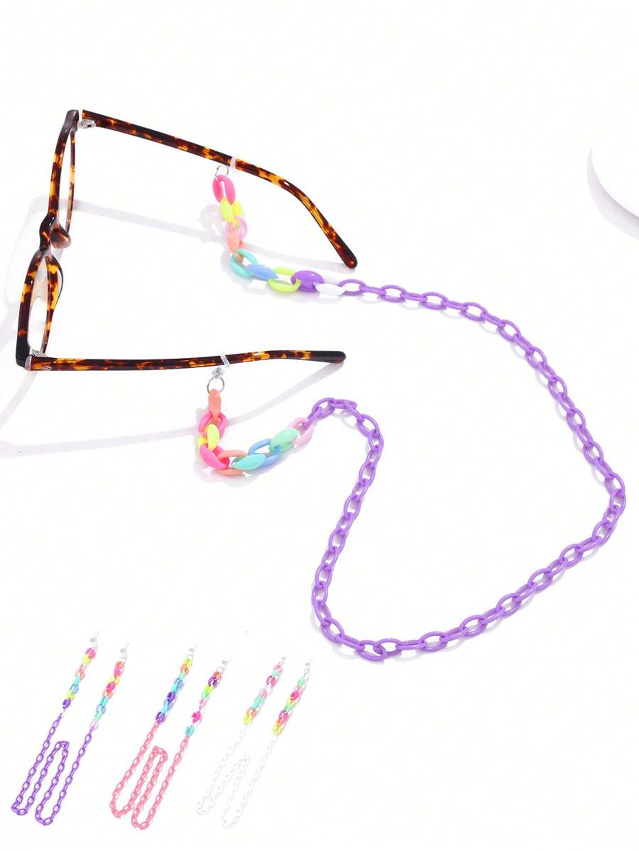 1pc Fashionable Colored Acrylic Glasses Chain, Travel, Outdoor, Sunglasses ,Eyeglasses Decoration Chain, Hanging Silicone Eyeglasses Anti Slip, Anti Loss Eyewear Chain Accessories, An Excellent Gift For Friends