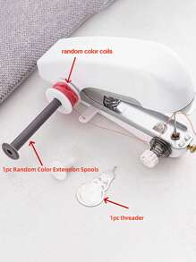 14 Freebies/ 1 Set Portable Mini Sewing Machine, Handheld Manual Easy Sewing, Home Portable Tailor, White - 1pc, Small Tailor