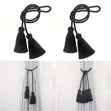 1pc Multi-Color Polyester Drawstring Adjustable Living Room Office Home Decor For Elegant Home Decoration Accessories Easy To Use,Curtain Tiebacks, Decorative Drapery Holdbacks With Tassels, Curtain Fixing Straps