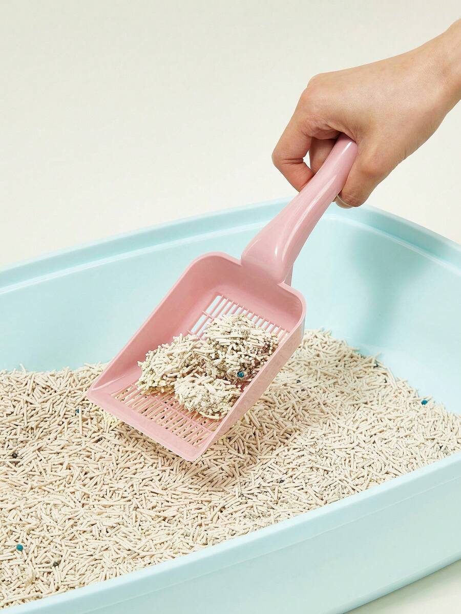 PETSIN 1pc Cat Litter Shovel - Practical For All Seasons; Perfect For Daily Litter Cleaning, Routine Maintenance, Home Use, Cat Care, And Travel Essentials; Features Easy-To-Use Design For Efficient And Hygienic Litter Box Maintenance. - Pink - View 1