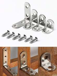 10 件不锈钢直角支架，90 度 L 型连接器，25/30/40/50 厘米家具连接五金件带螺丝 - 彩色 - 查看 2